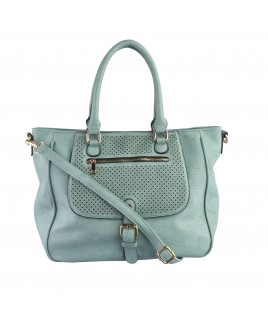Lorenz Accessories Large Faux Leather Top Zip & Buckle Tote Bag with Detachable Shoulder Strap-CLEARANCE!